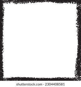 Grunge drawing stroke frame. Dirty overlay and distress border frame. Square border in grungy textured style for images framing. Vector.