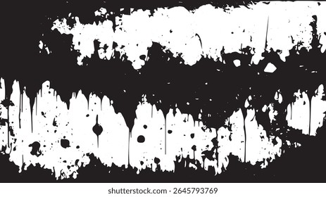 Grunge Drip Stripe Texture in Black and White Abstract Style
