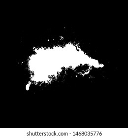 Grunge droppings black and white. Flat blots style vector illustration. Map. Abstract paint drop.