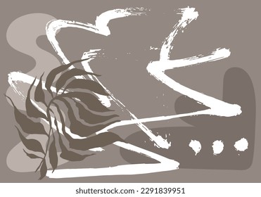 Grunge Dry Brush Abstract Contemporary Light Beige Pattern