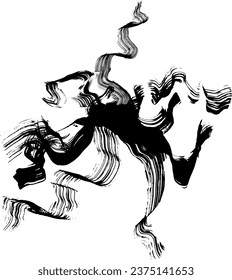 Grunge Dry Brush Stroke Wave Banner
