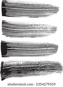 Grunge Dry Brush Strokes Set.