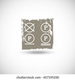 Grunge Dry clean icon, vector
