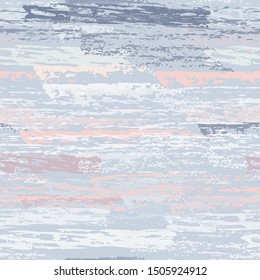 Grunge Dry Paint Surface. Stripy Crayon Pencil Strokes. Seamless Pattern. Creative Chalk Pattern. Pastel Pink Backdrop. Swipe Charcoal Texture Surface. Dirty Brush Vector Background.