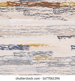 Grunge Dry Paint Surface. Stripy Crayon Pencil Strokes. Seamless Pattern. Cool Chalk Pattern. Khaki and Camo Backdrop. Swipe Charcoal Texture Surface. Dirty Brush Vector Background.