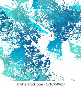 Grunge Dry Paint Surface. Watercolor Splatter Print. Seamless Pattern. Artistic Cool Splash Trends Motif. Black and White Watercolor Overlay Surface. Abstract Brush Vector illustration.