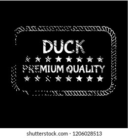 grunge duck meat premium quality badge. premium quality package label. vintage stamp. designed for butcher shop