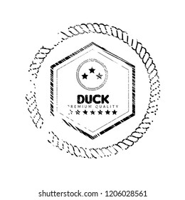 grunge duck meat premium quality badge. premium quality package label. vintage stamp. designed for butcher shop