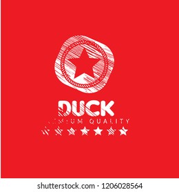 grunge duck meat premium quality badge. premium quality package label. vintage stamp. designed for butcher shop