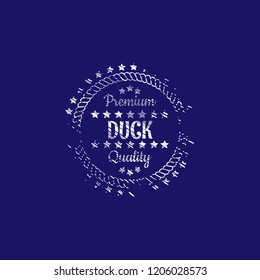 grunge duck meat premium quality badge. premium quality package label. vintage stamp. designed for butcher shop