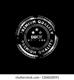 grunge duck meat premium quality badge. premium quality package label. vintage stamp. designed for butcher shop