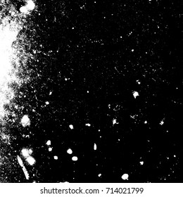Grunge dust messy background. Dirty powder rough empty cover template. Distressed spray grainy overlay texture. Aged splatter crumb wall backdrop. Weathered drips aging design element. EPS10 vector.