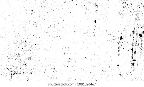 Grunge dust messy background. Distressed spray grainy overlay texture. Dirty powder rough empty cover template. Aged splatter crumb wall backdrop. Weathered drips aging design element. EPS10 vector.