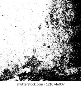 Grunge dust messy background. Distressed spray grainy overlay texture. Dirty powder rough empty cover template. Aged splatter crumb wall backdrop. Weathered drips aging design element. EPS10 vector.