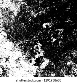 Grunge dust messy background. Distressed grainy spray overlay texture. Dirty powder rough empty cover template. Aged splatter crumb wall backdrop. Weathered drips aging design element. EPS10 vector.