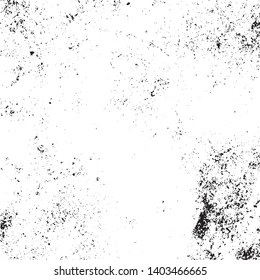 Grunge dust messy background. Distressed grainy spray overlay texture. Dirty powder rough empty cover template. Aged splatter crumb wall backdrop. Weathered drips aging design element. EPS10 vector.