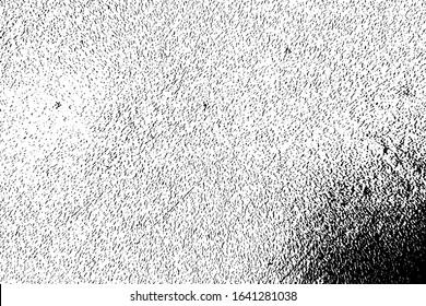 Grunge dust messy background. Distressed grainy spray overlay texture. Dirty powder rough empty cover template. Aged splatter crumb wall backdrop. Weathered drips aging design element. EPS10 vector.