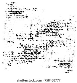 Grunge Dust Messy Background. Easy To Create Abstract Vintage, Dotted, Scratched Effect With Grain And Noise. Aged Design Element. Black and White Vector