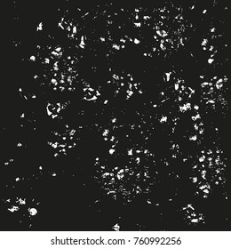 Grunge Dust Messy Background. Easy To Create Abstract Vintage, Dotted, Scratched Effect With Grain And Noise. Aged Design Element. Black and White Vector