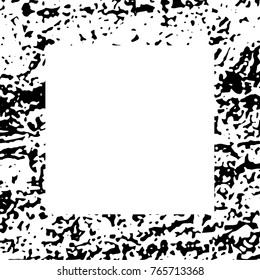 Grunge Dust Messy Border. Easy To Create Abstract Vintage, Dotted, Scratched Effect With Grain And Noise. Aged Design Element. Black and White Vector