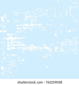 Grunge Dust Messy Winter Background. Easy To Create Abstract Vintage, Dotted, Scratched Effect With Grain And Noise. Aged Design Element. Blue and White Vector