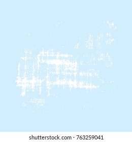 Grunge Dust Messy Winter Background. Easy To Create Abstract Vintage, Dotted, Scratched Effect With Grain And Noise. Aged Design Element. Blue and White Vector