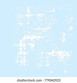 Grunge Dust Messy Winter Background. Easy To Create Abstract Vintage, Dotted, Scratched Effect With Grain And Noise. Aged Design Element. Blue and White Vector
