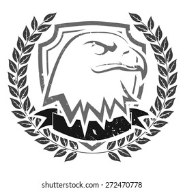 Grunge eagle head emblem