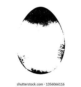 Grunge easter egg texture isolated on a white background. Aged distress Easter holiday symbol for your design. EPS10 vector