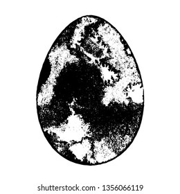 Grunge easter egg texture isolated on a white background. Aged distress Easter holiday symbol for your design. EPS10 vector