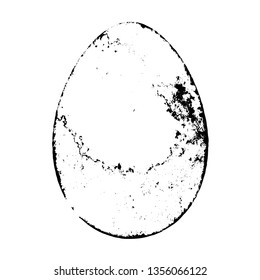 Grunge easter egg texture isolated on a white background. Aged distress Easter holiday symbol for your design. EPS10 vector