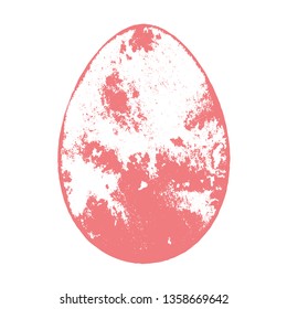 Grunge easter egg texture isolated on a white background. Aged distress Easter holiday symbol for your design. EPS10 vector