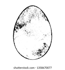 Grunge easter egg texture isolated on a white background. Aged distress Easter holiday symbol for your design. EPS10 vector