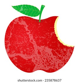 Grunge Eaten Apple Shape