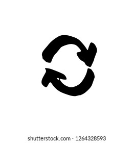 Grunge eco recycle icons. Ink vector illustration.