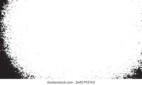 Moldura da borda do grunge com textura de pulverização desbotada no fundo branco