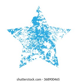grunge edges blue star texture and background, vector illustration design element
