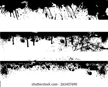 Grunge Edges Vector Set . Design Elements . Grunge Borders , Dividers or Brush Strokes . 