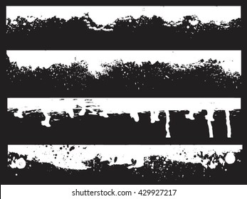 Grunge Edges Vector Set . Design Elements . Grunge Borders , Dividers or Brush Strokes 