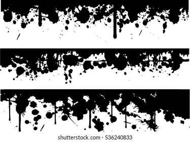 Grunge Edges Vector Set . Design Elements . Grunge Borders , Dividers or Brush Strokes