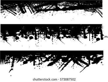 Grunge Edges Vector Set . Design Elements . Grunge Borders , Dividers or Brush Strokes 