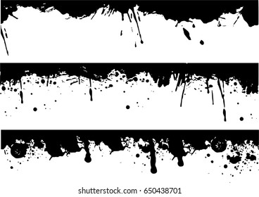 Grunge Edges Vector Set . Design Elements . Grunge Borders , Dividers or Brush Strokes