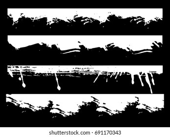 Grunge Edges Vector Set . Design Elements . Borders , Dividers or Brush Strokes