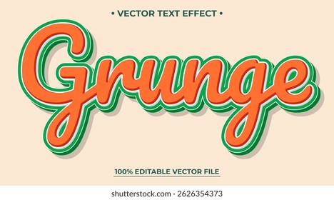 Grunge editable text effect old Retro Vintage text style