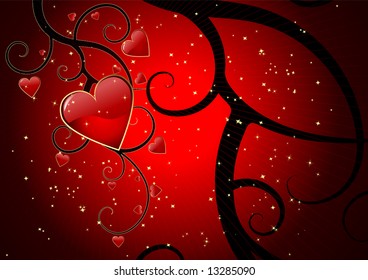 Grunge editable vector Valentines day background