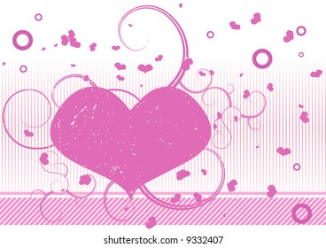 Grunge vector editable San Valentín fondo del día