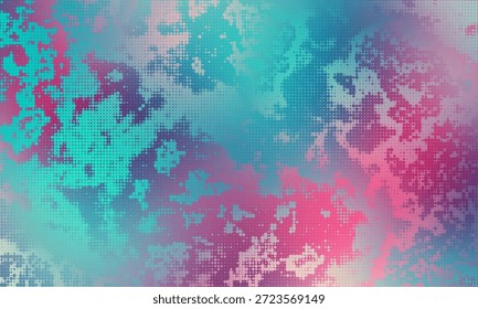 Grunge-Effekt-Halbtonhintergrund mit gestressten Texturen und einer Retro-Ästhetik, geeignet für edgy Designs.