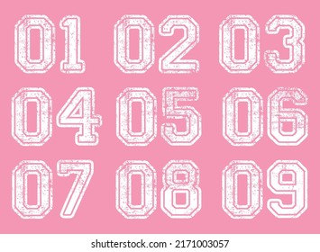 Grunge effect Numbers Typo print design