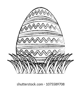 grunge egg easter event with waves lineal decoration