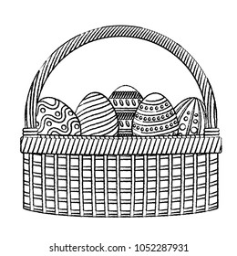 grunge eggs easter decoration inside hamper style